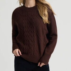 Mexx oversized Women's Brown Cable Knit Sweater size large New